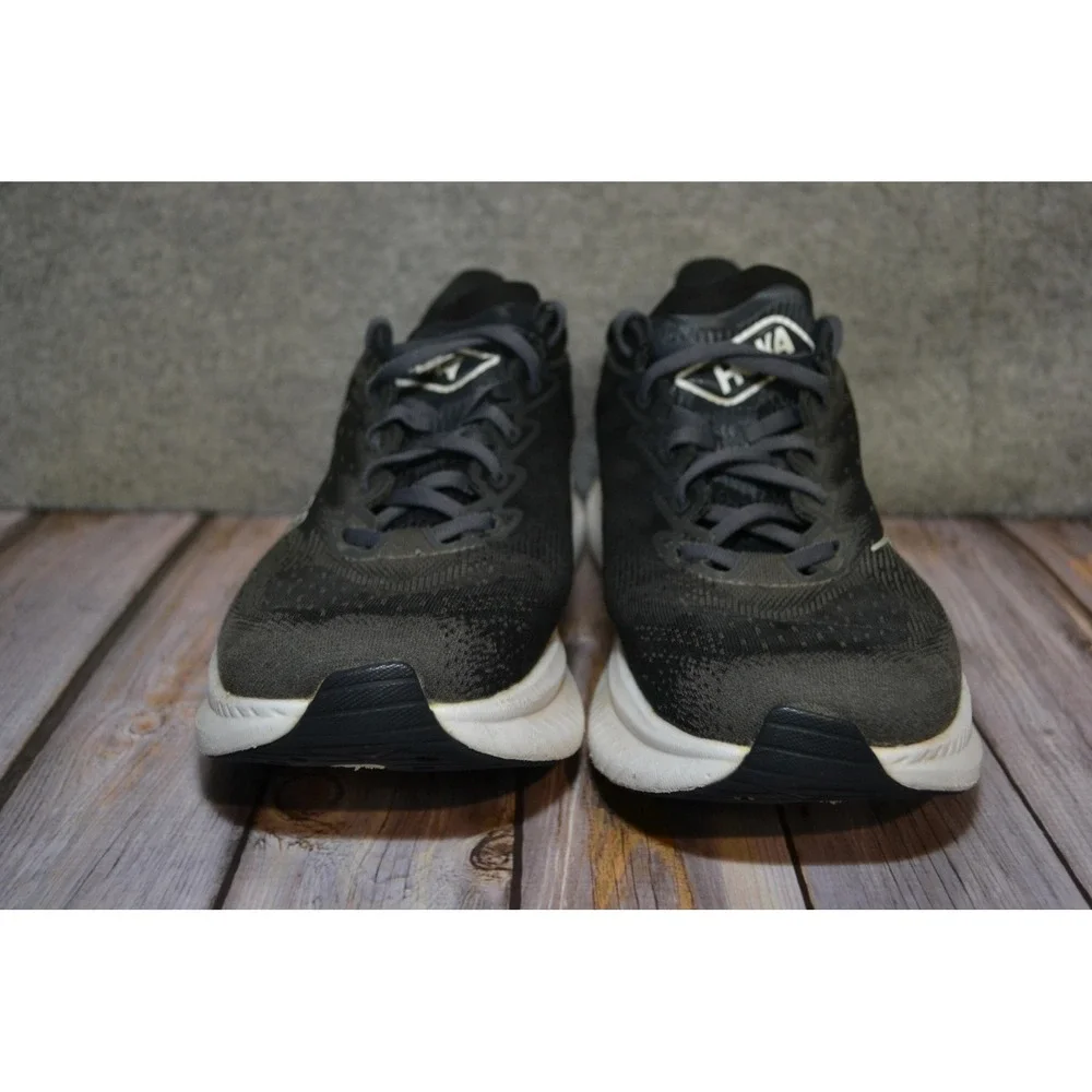 Hoka One One‎ Mach 6 Shoes Mens 11D Black White Running Sneakers 1147790 BWHT